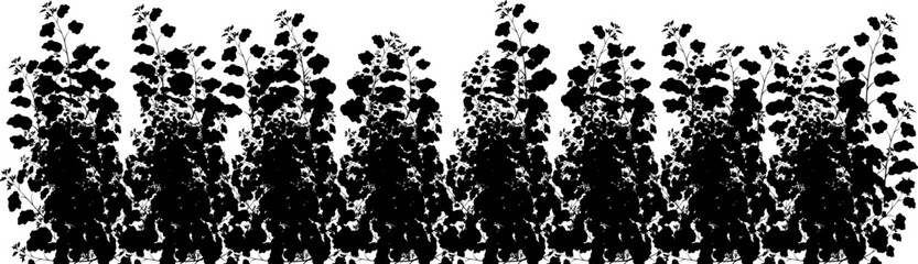 Set of ornamental black plant in the form of a hedge.Realistic garden shrub, seasonal bush, boxwood, tree crown bush foliage.For decorate of a park, a garden or a fence.