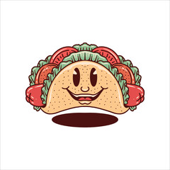 happy taco cartoon vector design