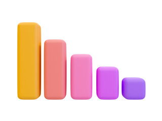 3d blank bar graph template. bar chart mock up. data analysis. colorful statistic bar chart. 3d illustration.