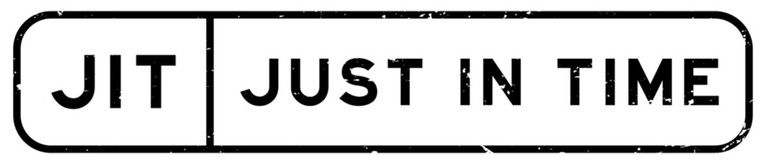 Grunge black JIT just in time word square rubber seal stamp on white background