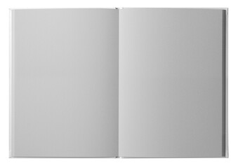 白い本の見開きページ、影なしテンプレート