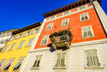 Naklejka premium historic old town of Trentino - italy