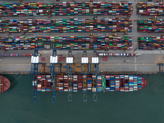 Fototapeta na wymiar Shenzhen ,China - Circa 2022: Aerial view of Yantian international container terminal in Shenzhen city, China