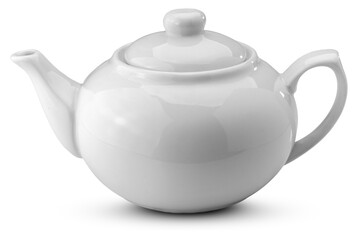 White Ceramic teapot cut out