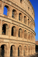 Fototapeta premium Stone walls of the ancient Colosseum in Rome