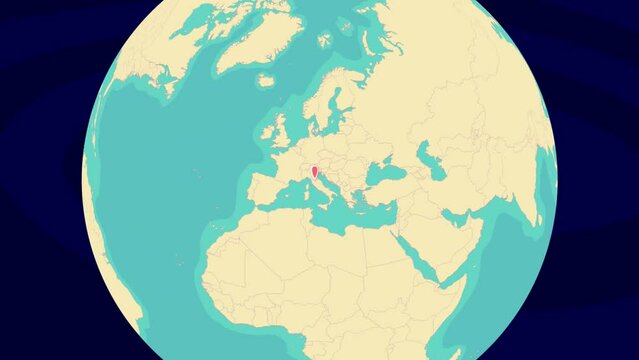 Zooming To Florence Location On Stylish World Globe