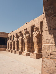 Statues of pharahos in Karnak Temple, Luxor, Egypt.