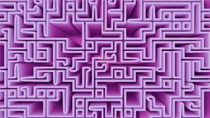 3d rendering square maze in top view. maze of conceptual money security and wealth success creation...