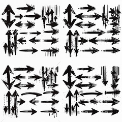 set of grunge arrows
