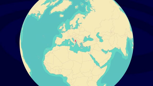 Zooming To Taranto Location On Stylish World Globe
