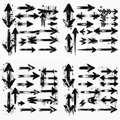 set of grunge arrows