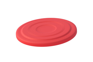One frisbee disk isolated on white background. Plastic disc. Beach games. Outdoor activity. Summer entertainment. Toy for summertime vacation on sea. 3d render
