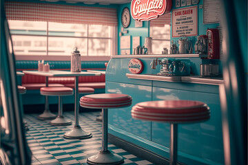 American diner in 50s generated with AI