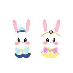 한복입은 토끼, 
A pair of bunnies wearing hanbok