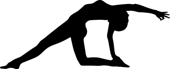 yoga in silhouette vector art on background