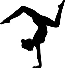 yoga in silhouette vector art on background
