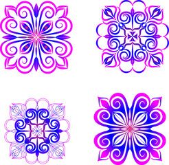 Indian colorful; mandala ornamentation design. Asian traditional mehandi style decor.