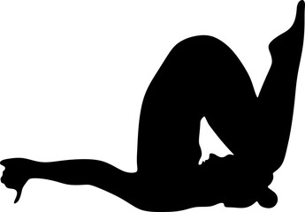 yoga in silhouette vector art on background