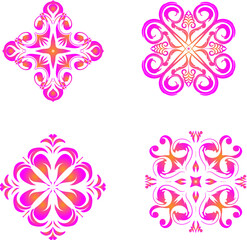 Indian colorful; mandala ornamentation design. Asian traditional mehandi style decor.