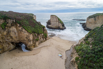 Shark Fin Cove. One of the best beaches in all of California. USA