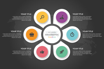 Creative concept for infographic element vector 6 options, steps, list, process. Abstract elements of graph, diagram with steps, options, parts or processes, timeline infographics, workflow or chart.