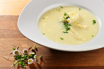Cheese garlic homemade soup