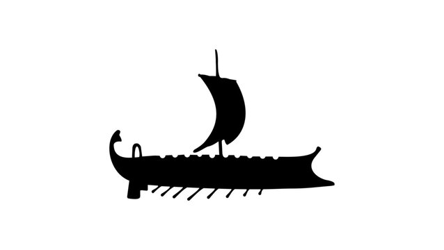 Greek trireme silhouette
