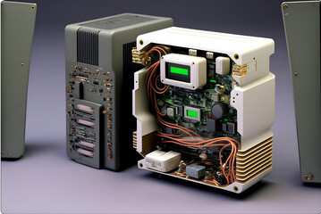 PC computer parts repaired 3d minimalist design created with Generative AI Technology