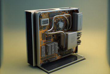 PC computer parts repaired 3d minimalist design created with Generative AI Technology