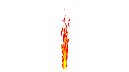 Graphic flame shape burning red