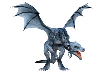 Fototapeta premium 3D Rendering Fairy Tale Dragon on White