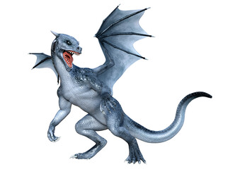 Fototapeta premium 3D Rendering Fairy Tale Dragon on White
