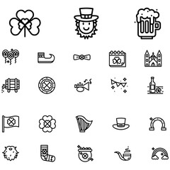 Set of linear Saint Patrick's Day Icons
