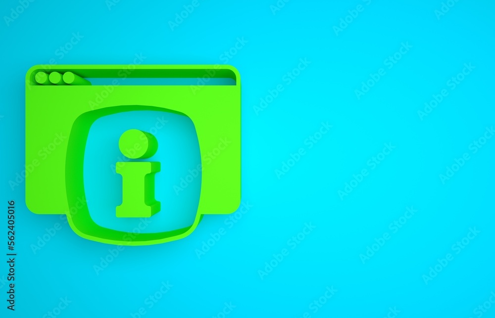 Aufkleber green computer monitor with text faq information icon isolated on blue background. frequently asked 