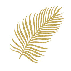 palm leaf illustration in golden ink
