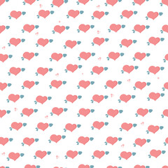 Seamless love heart design vector background. Seamless pattern on Valentine's day. The seamless texture with cuteheart. Endless romantic print.