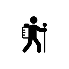 Hiker icon in vector. Logotype - obrazy, fototapety, plakaty