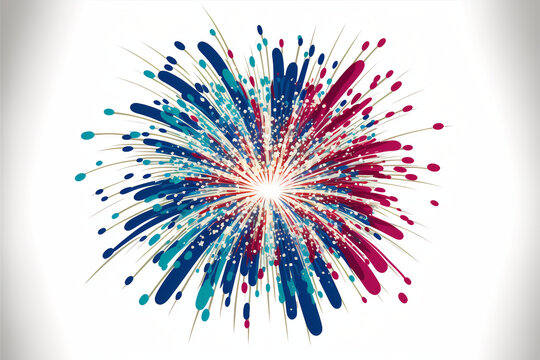 Fireworks clipart, background for new year or celebrations. Generative AI.