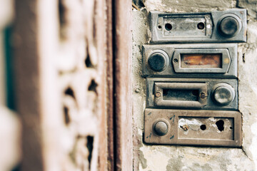 Rectangle vintage doorbell buttons