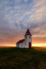 Hellnar Church during surise - Iceland