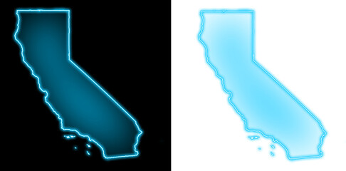 california map blue light futuristic transparent background