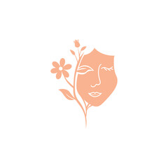 flower woman logo illustration vector abstract design