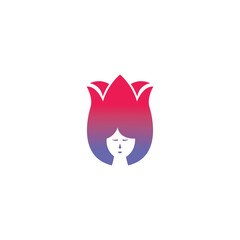 flower woman logo illustration vector abstract design