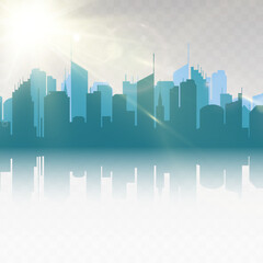 	
Vector city silhouette in a flat style. Modern urban landscape.vector illustration
