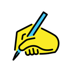 Writing Hand vector icon design. Isolated hand holding a pen or pencil and writing sign design. 