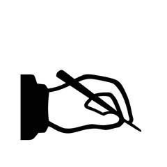 Writing Hand vector icon design. Isolated hand holding a pen or pencil and writing sign design. 