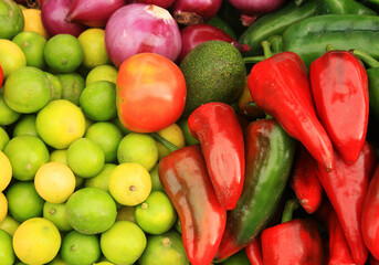 red and green peppers