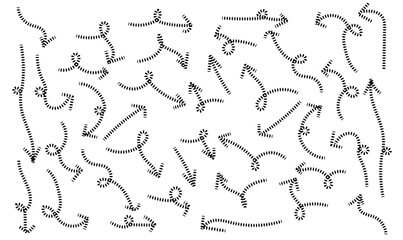 Sketch underline, emphasis, arrow shape set. Hand drawn brush stroke, highlight, speech bubble, underline, sparkle element. Vector illustration.	