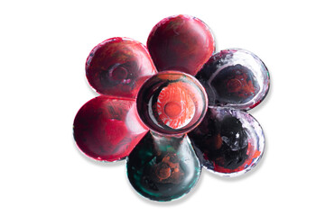 used color palette not washed off isolated on white background