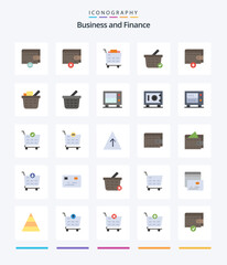 Creative Finance 25 Flat icon pack  Such As checkout. buy. wallet. safe. deposit